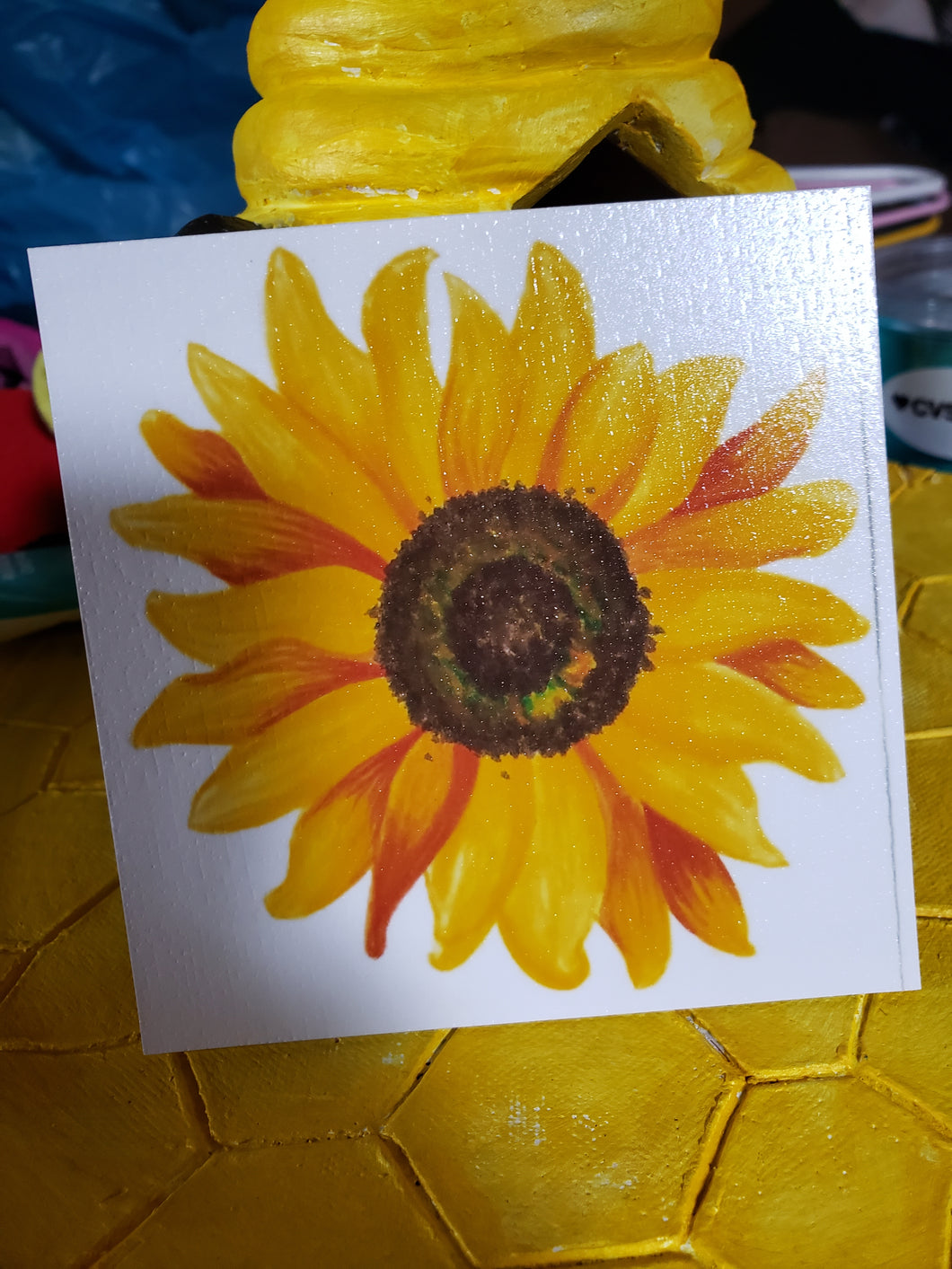 4x4 Fine Linen Golden Sunflower OG