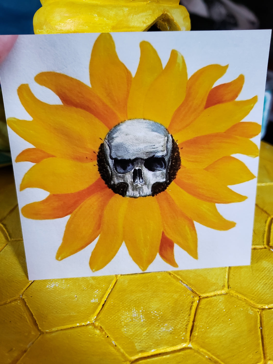 4x4 Photo Sunflower Skull OG